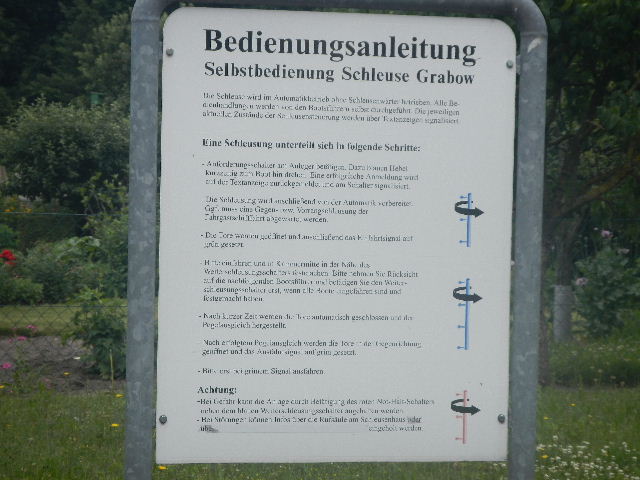 Schleuse mit Selbstbedienung - Schild