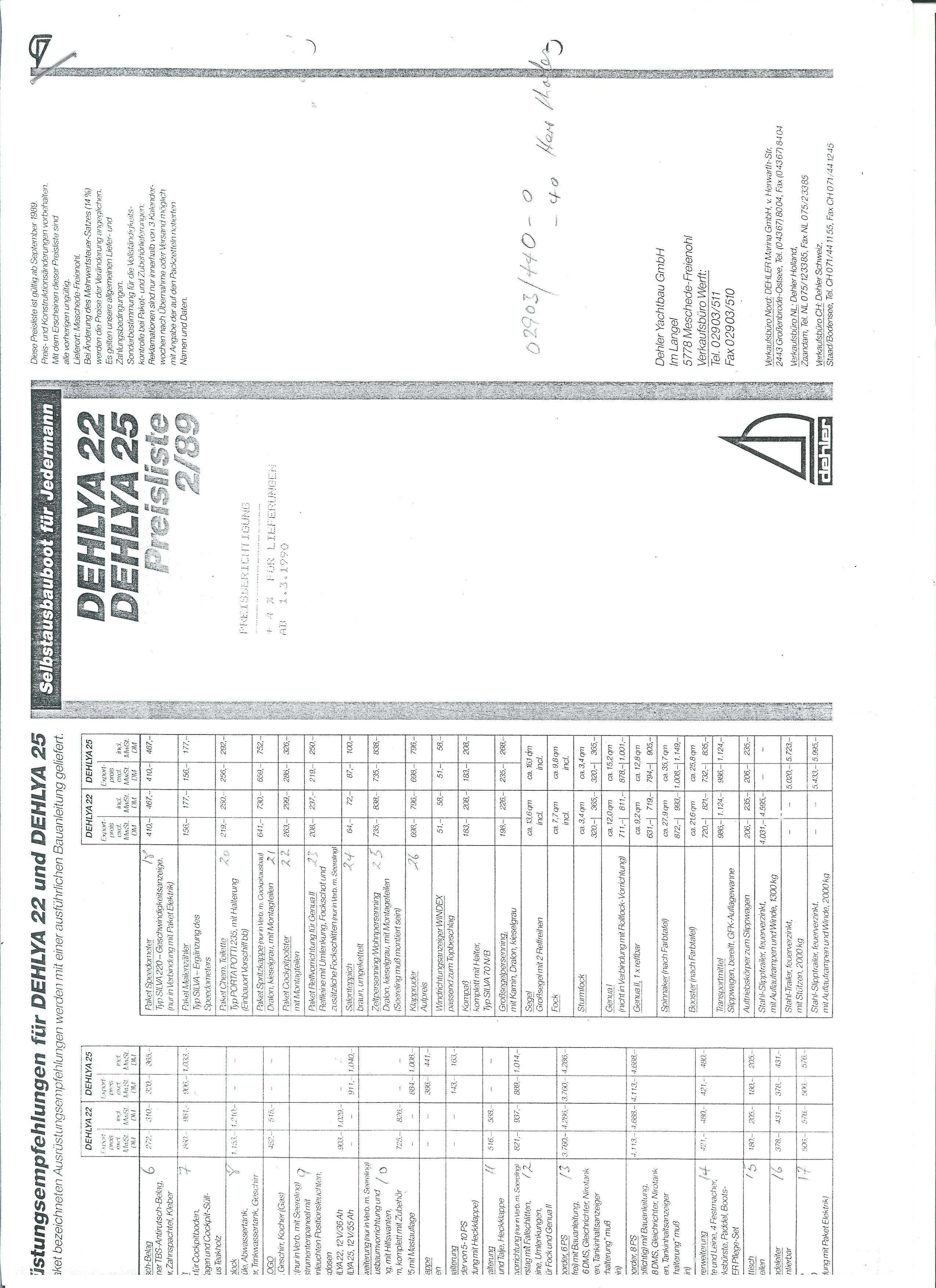 Preisliste Seite 1
