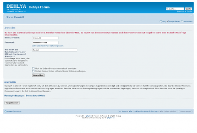 Login mit Sicherheitsabfrage