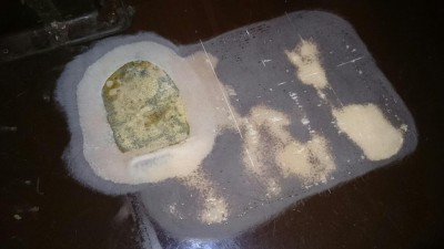 Linksoben slechtes Laminat weggeschliffen